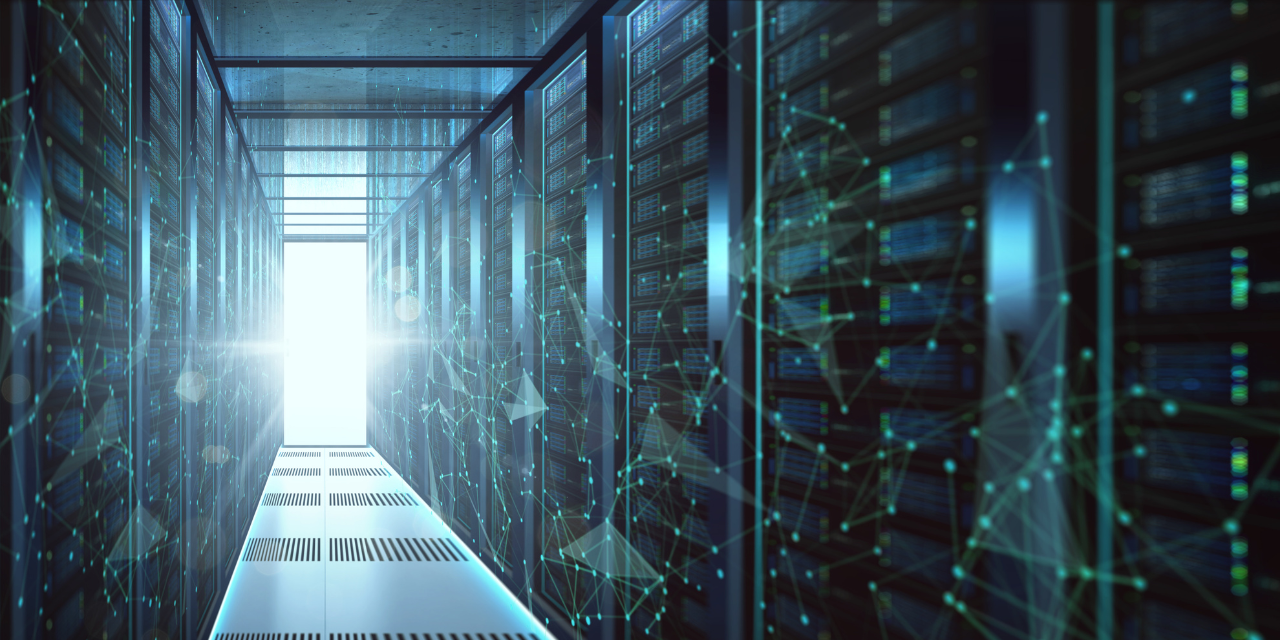 Computer server room.